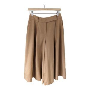 Jil Sander Womens Size 40 US 10 Oversized Beige Culottes Wool Pleated Pockets